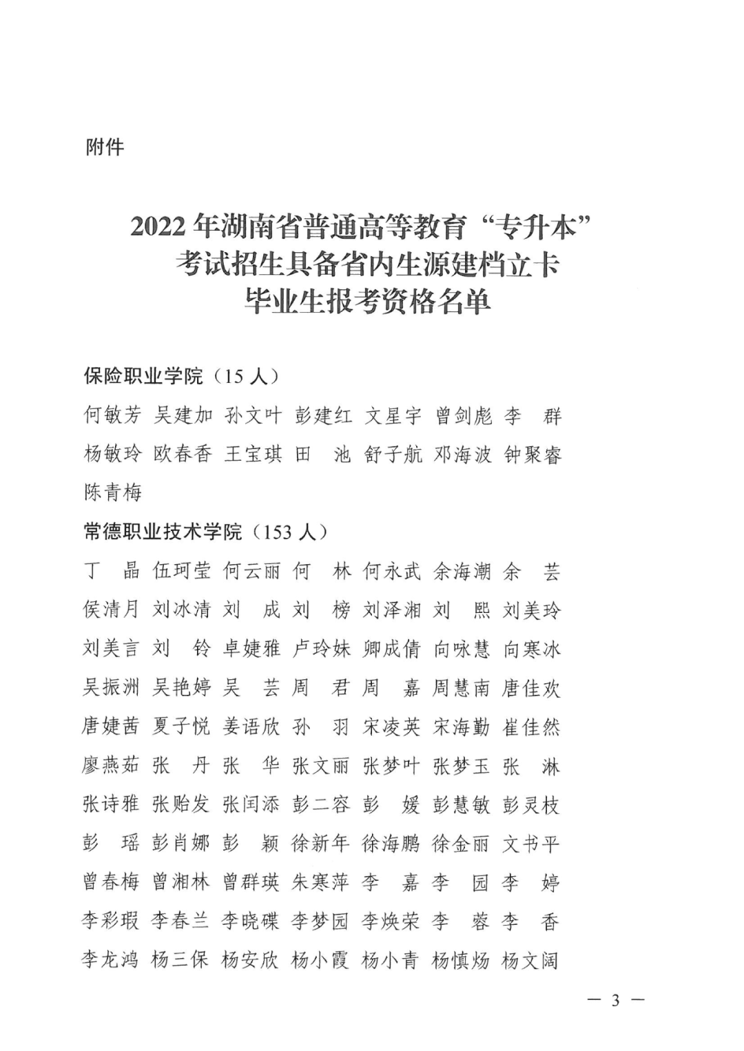 2022年湖南“專升本” 省內(nèi)生源建檔立卡畢業(yè)生報考資格審核結(jié)果的公示(圖3)