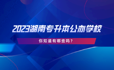 2023湖南專升本公辦學校，你知道有哪些嗎.png