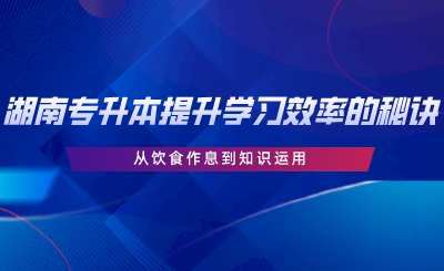 湖南專升本提升學(xué)習(xí)效率的秘訣：從飲食作息到知識運(yùn)用.png