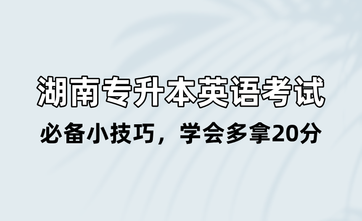 湖南專升本英語考試必備小技巧，學會多拿20分