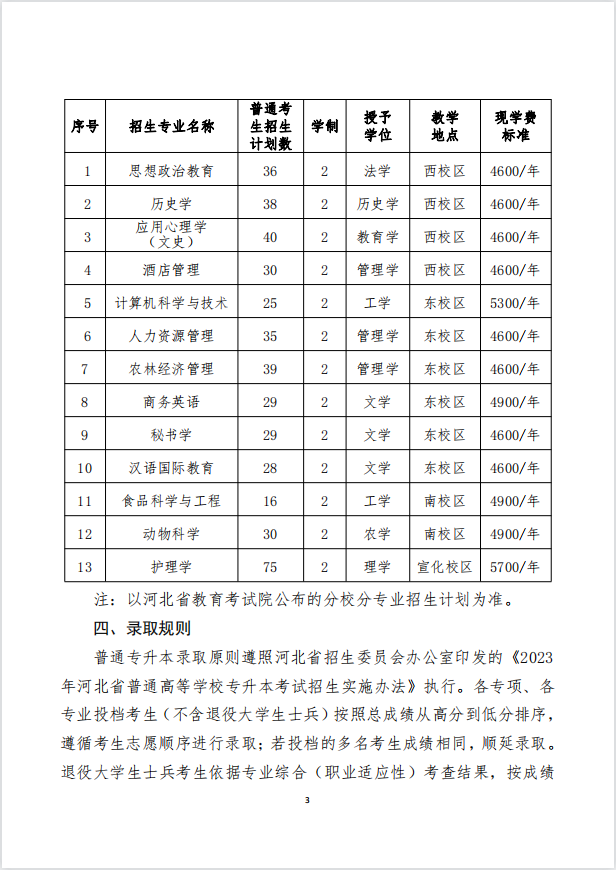 2023年河北北方學(xué)院專升本招生章程公布！(圖3)