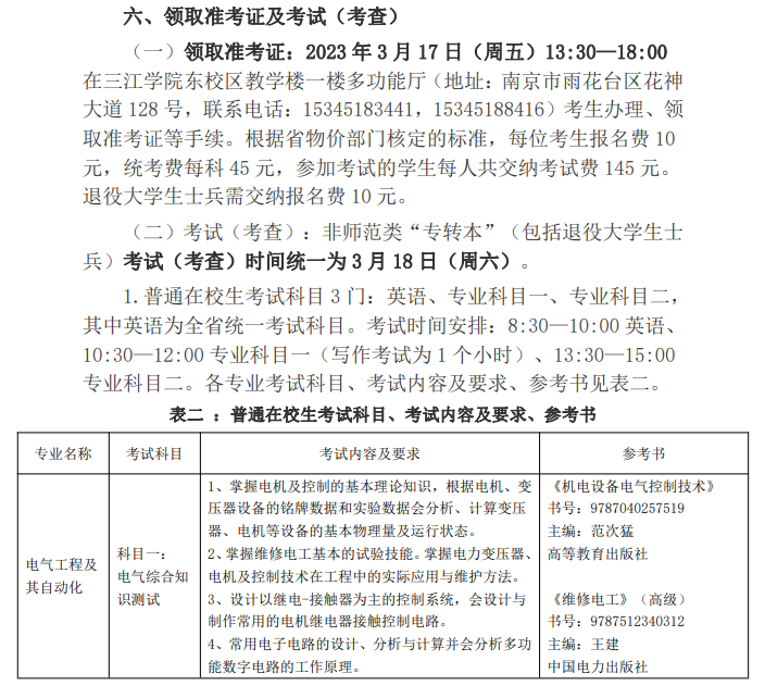 2023年三江學(xué)院五年一貫制高職“專(zhuān)轉(zhuǎn)本”考試（考查）內(nèi)容(圖1)