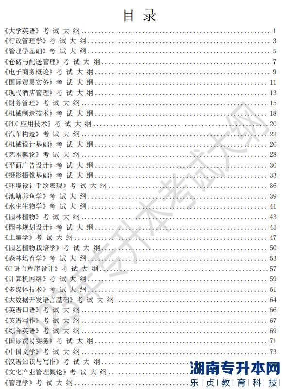 2023年湖南應用技術學院專升本考試大綱(圖2)