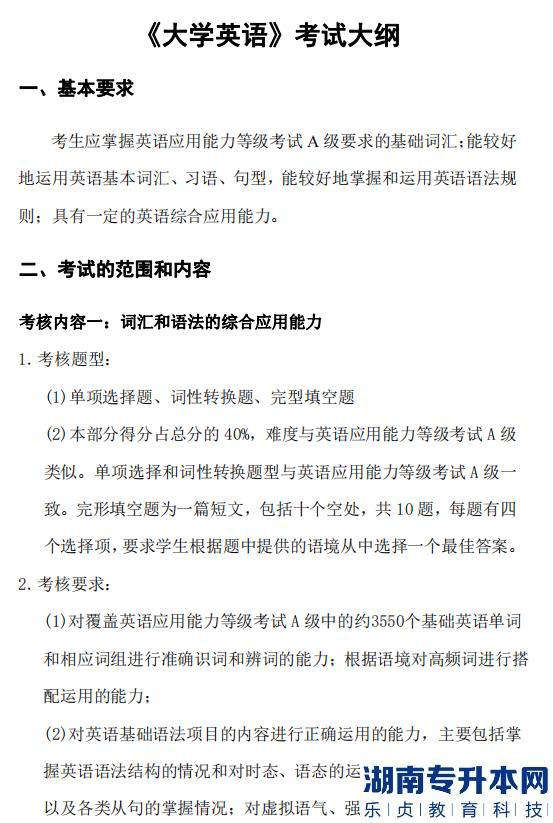 湖南軟件職業(yè)技術(shù)大學2023年專升本考試大綱(圖3)