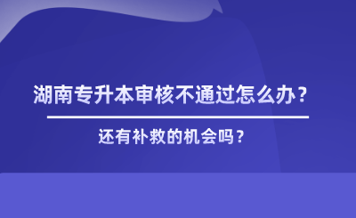 湖南專升本審核不通過怎么辦？有補救嗎.png